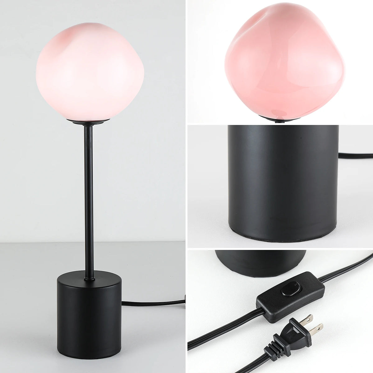 Modern European Glass Table Lamp Novelty Decorative Lighting Minimalist Bedside lamp Hotel Guest Room Living Room Study Bedroom Bedside Decorative Lighting Lamps Indoor Lighting Shiping from USA Delivery within 7 days