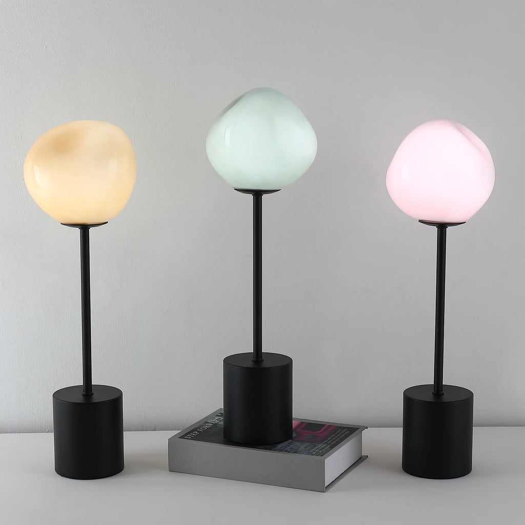 Modern European Glass Table Lamp Novelty Decorative Lighting Minimalist Bedside lamp Hotel Guest Room Living Room Study Bedroom Bedside Decorative Lighting Lamps Indoor Lighting Shiping from USA Delivery within 7 days