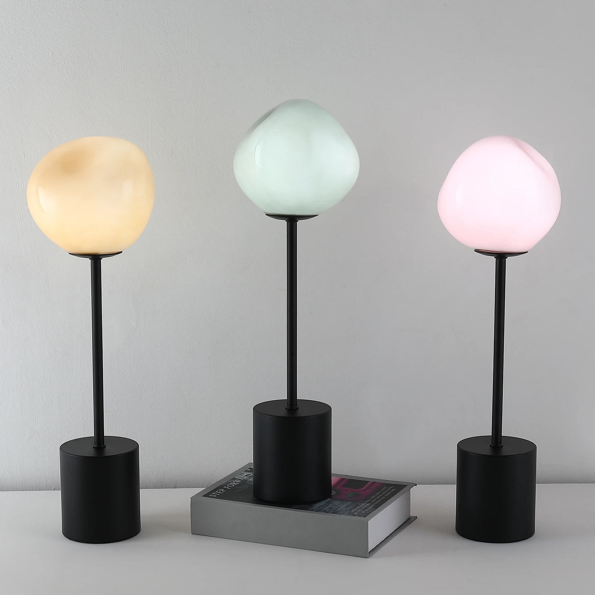 Modern European Glass Table Lamp Novelty Decorative Lighting Minimalist Bedside lamp Hotel Guest Room Living Room Study Bedroom Bedside Decorative Lighting Lamps Indoor Lighting Shiping from USA Delivery within 7 days